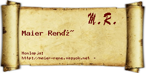 Maier René névjegykártya